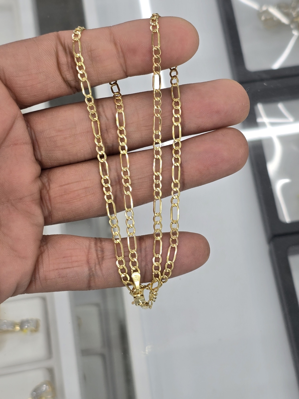 10kt Real Gold Figaro Chain 3.1 mm 18 Inches
